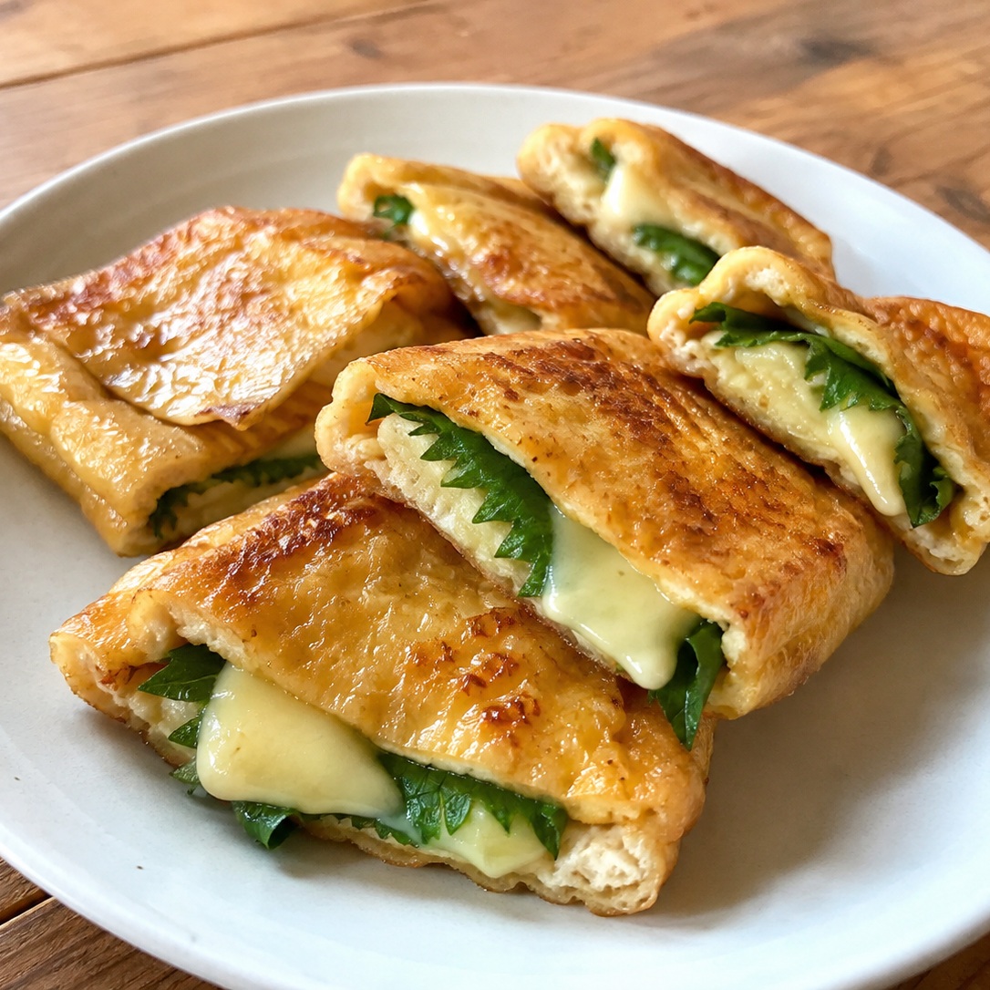 大葉チーズの油揚げ焼き