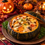 丸ごとかぼちゃのハロウィンチーズグラタン